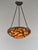 Daum freres & Louis Majorelle eucalyptus A wonderful French art deco hanging fixture in wrought iron with a rare cameo...