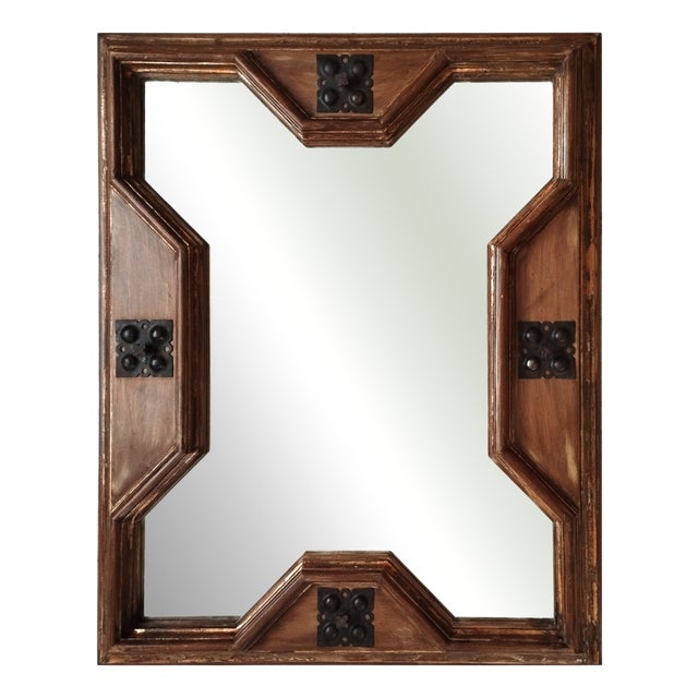 Italian Mediterranean Mirror with Antique Finish, 1970s For Sale