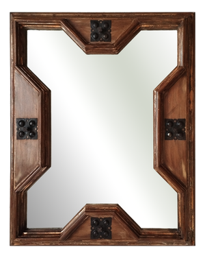 Italian Mediterranean Mirror with Antique Finish, 1970s