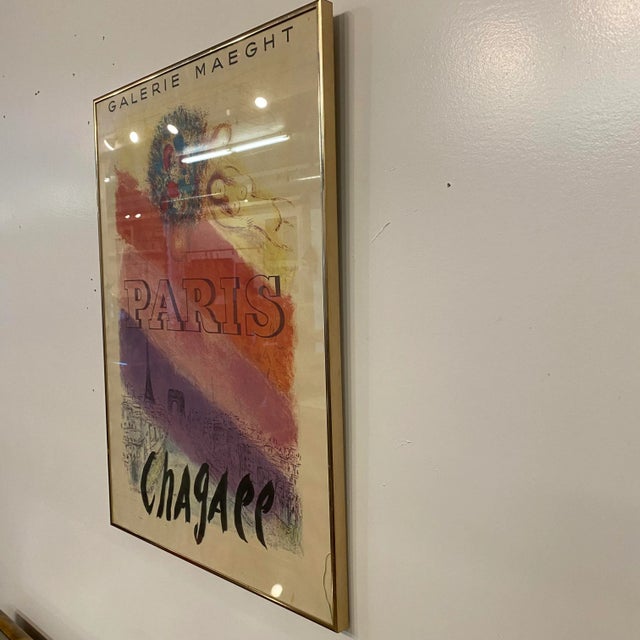 Paper Original Galerie Maeght Paris Poster for Chagall Exhibit 1954 For Sale - Image 7 of 12