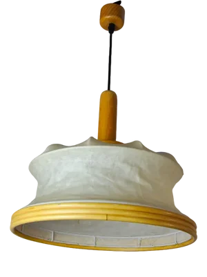 Cocoon Pendant Light in Resin and Pine, Italy, 1970