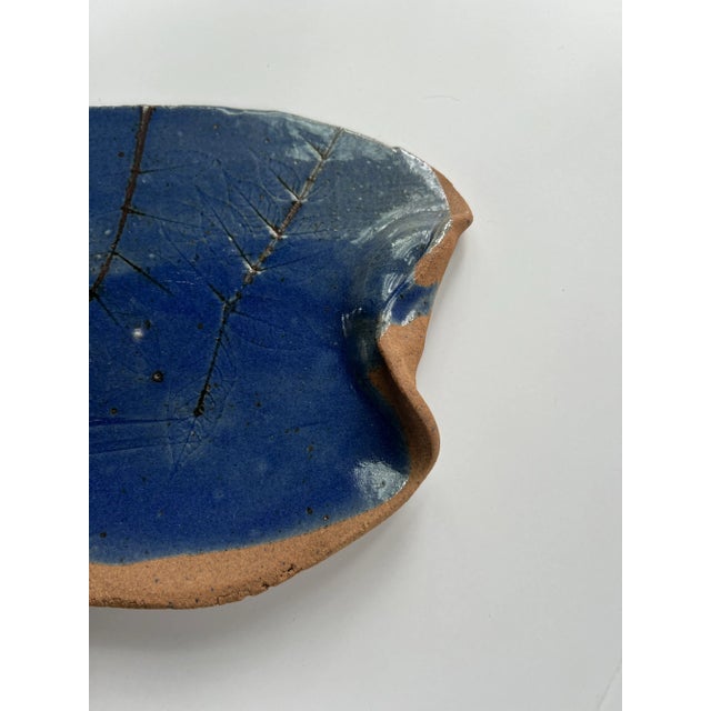 Abstract Blue Pottery Serving Platter For Sale - Image 3 of 7