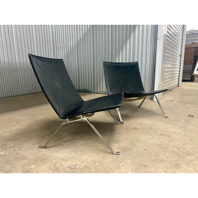 Mid-Century Modern Pk22 Lounge Chairs Designed by Poul Kjaerholm From Fritz Hanzen . For Sale - Image 3 of 14