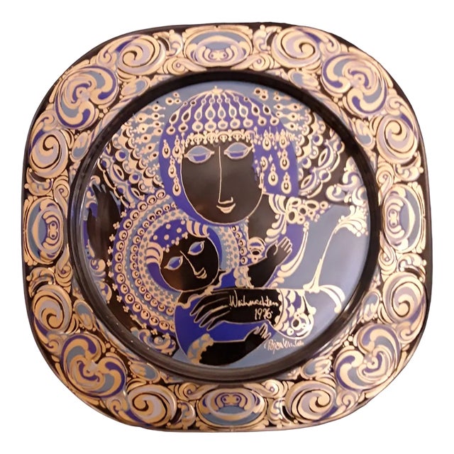 Christmas Wall Plate in Glass by Björn Wiinblad for Rosenthal, 1976 For Sale