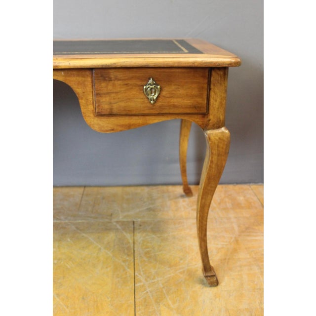 Wood Louis XV Leather Walnut Desk, 1800s For Sale - Image 7 of 13