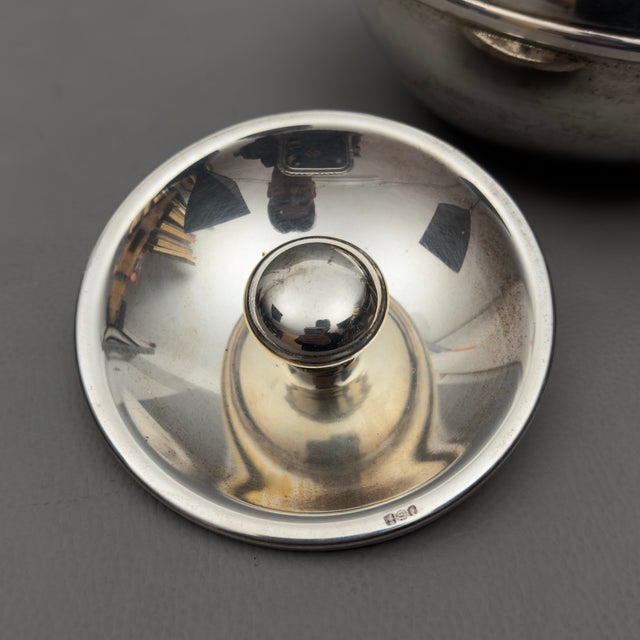 Vintage Spherical Silverplated Ice Bucket For Sale - Image 6 of 11