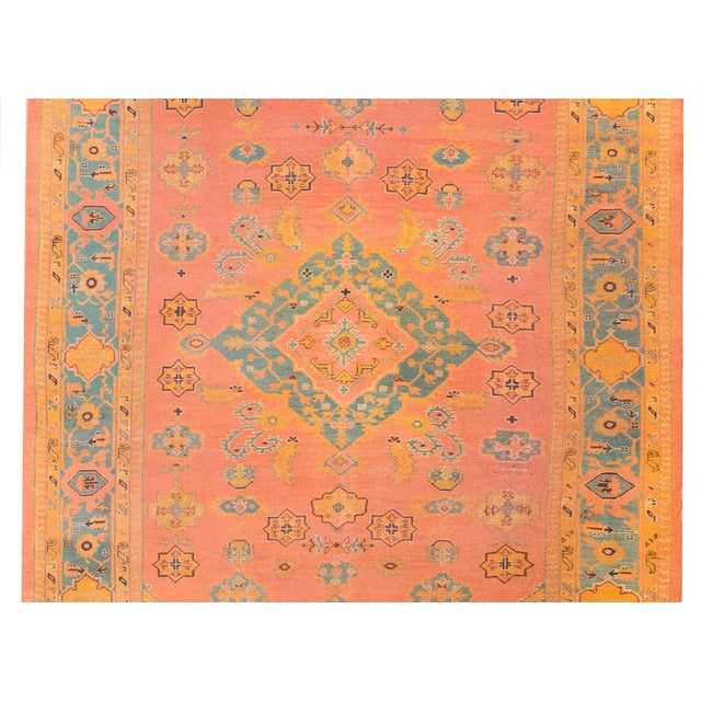 Textile Early 20th Century Turkish Oushak Rug For Sale - Image 7 of 15