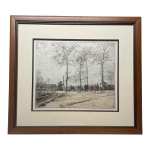 Original Tanna Kasimir-hoernes 'view of Eiffel Tower' Paris Aquatint Etching