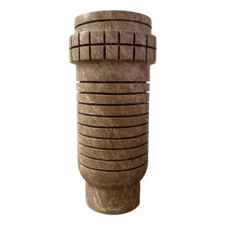 Brown Marble Array Vase by Nina Magon For Sale