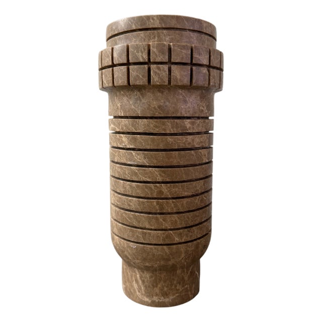 Brown Marble Array Vase by Nina Magon For Sale