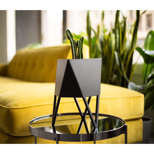 Mid-Century Modern Small Deca Planter in Black by Force/Collide For Sale - Image 3 of 8