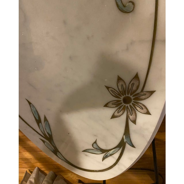 Stone 1960s Italian Hand Etched Marble Coffee Table For Sale - Image 7 of 12