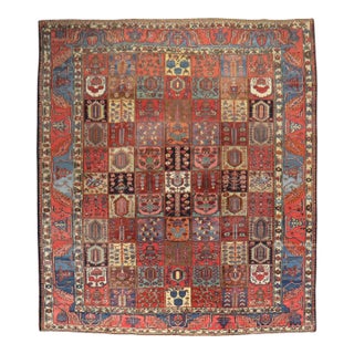 Early 20th Century Zabihi Collection Persian Bakhtiari Garden Box Rug - 10'8" x 13'6" For Sale