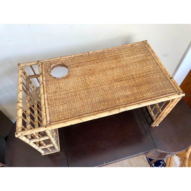 A vintage burnt bamboo breakfast/ bed tray.