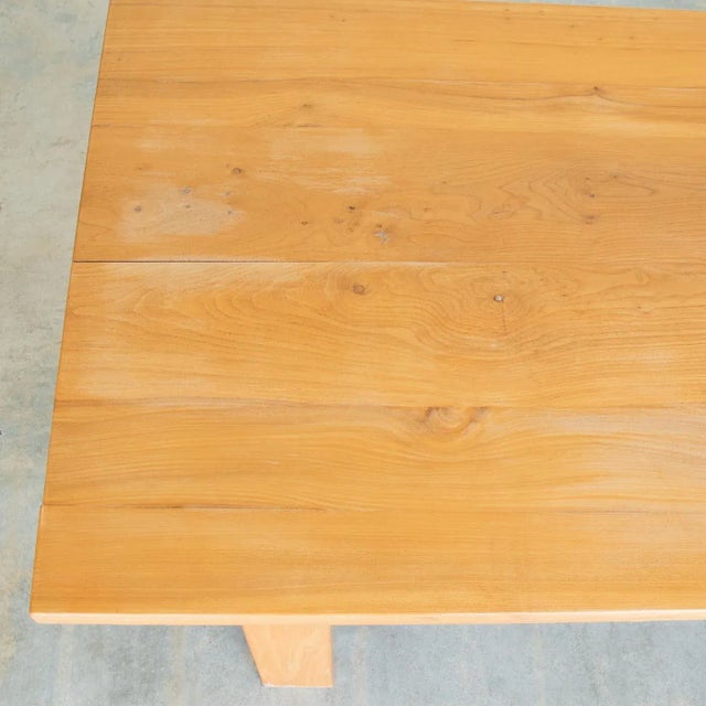 1970s French Elm Dining Table Attributed to Maison Regain For Sale - Image 10 of 12