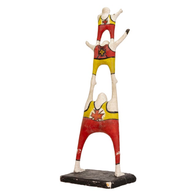 Late 20th Century Vintage Mexican Folk Art - Lucha Libre Wrestlers Sculpture Hand-Painted Plaster For Sale - Image 5 of 8