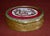 Antique - Late 19th Century Jewelry Box is French. Made of Brass with a Painted Porcelain Vignette/Ruby Enamel. The...