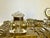 Glass Antique French Victorian Brass Double Inkwell Desk Set With Crystal Inkwells For Sale - Image 7 of 10
