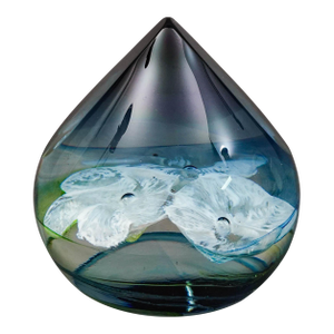 Late 20th Century Caithness Scotland Colin Terris Water Lilies Art Glass Paperweight Le 81/250
