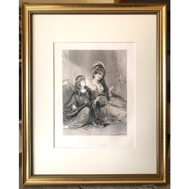 Printmaking Materials Antique Victorian English Print Beautiful Women Titled "The Jewels" London 19th Century Engraving For Sale - Image 7 of 7