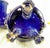Antique French Cobalt Blue Faience Urns Pair W/ Gilt Swan Handles For Sale - Image 12 of 12
