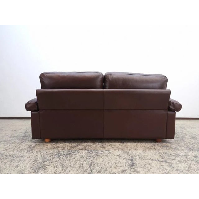 Modern Set of Sofa and Stool in Leather by Tito Agnoli for Poltrona Frau For Sale - Image 3 of 13
