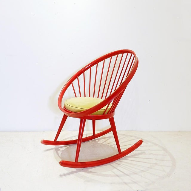 Mid-Century Modern Vintage Circle Rocking Chair by Yngve Ekström for Stol AB Sweden, 1960s For Sale - Image 3 of 13