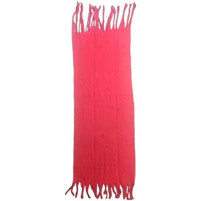 Red Vintage Hand-Embroidered Guatemalan Textile Throw For Sale - Image 8 of 13