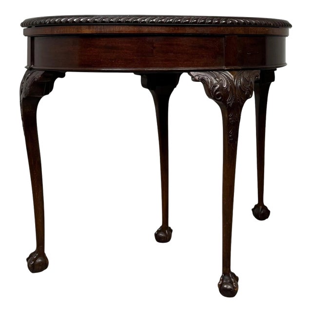20th Century Edwardian English Mahogany Demi-Lune Card Table, 1890s For Sale
