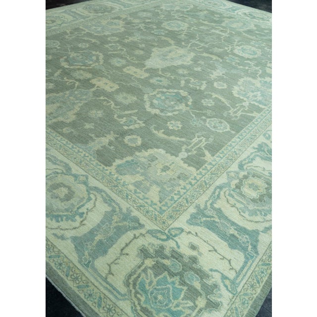 Turkish Turkish Oushak Antique Look Rug 12'3" x 14'10" #20078 For Sale - Image 3 of 8