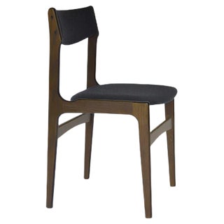 Vintage Felt & Walnut Dining Chairs by Erik Buch for O.D. Møbler, Denmark, 1960s, Set of 4 For Sale