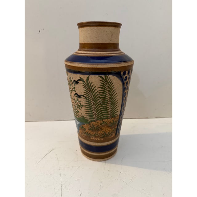Mexican Vintage Mexican Hand-Painted Ceramic Vessel For Sale - Image 3 of 7