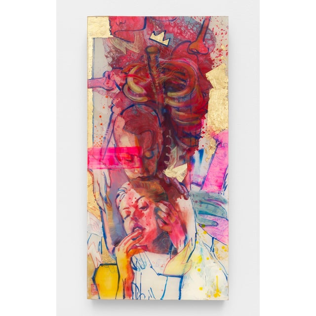 This is Not a Riot 1 by Marc Scheff | Oil, acrylic, pencil, pan pastel, resin layered abstract figures For Sale