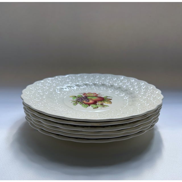 Off-white Early 20th Century Spode England "Alden" Luncheon Plates - Set of 6 For Sale - Image 8 of 17