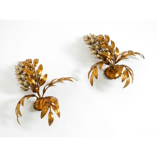 Pair of rare, large 1970s floral wall lamps. design by hans kögl, model wisteria. Very old production. beautiful design...