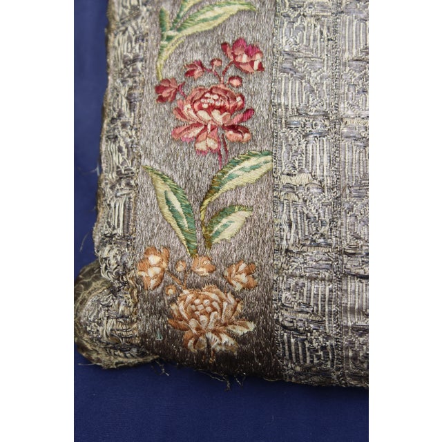 18th Century Antique European Silk Pillow For Sale - Image 4 of 5