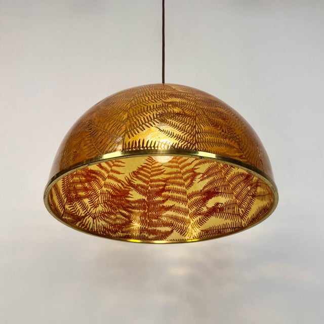 Mid-Century Resin Fern Pendant Lamp, Italy, 1970s For Sale - Image 9 of 11