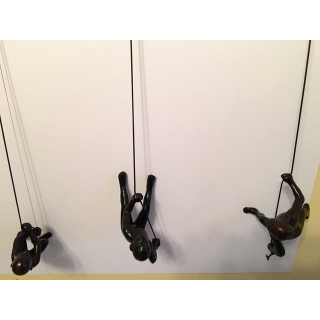 Contemporary Climbing Man in Black - Set of 3 For Sale - Image 3 of 4