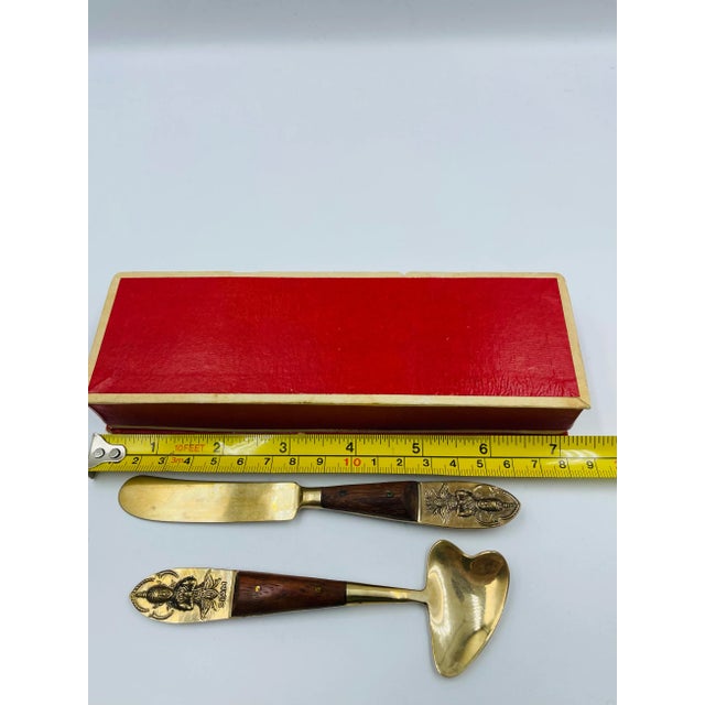 Wood Vintage Mid Century Thai Cheese Tool Set in Original Box For Sale - Image 7 of 8