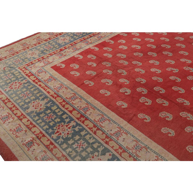 Antique Oushak Rug in Red With Paisley Patterns, From Rug & Kilim For Sale In New York - Image 6 of 7