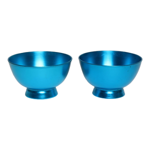 Pair of Mid-Century Modern Turquoise Anodized Aluminum Sherbets / Bowls