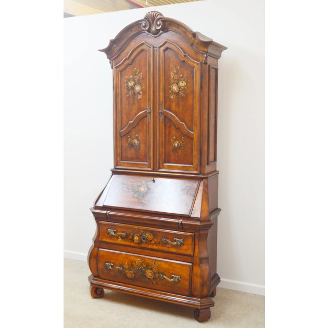 Ethan Allen Tuscany Bombe Cherry Secretary Desk For Sale - Image 13 of 13