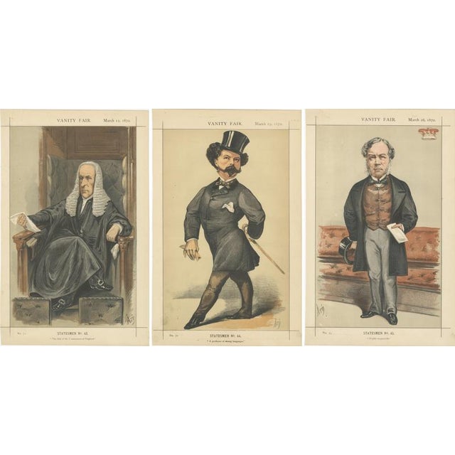 Late 19th Century Vanity Fair Statesmen, 1870, Paper, Set of 3 For Sale - Image 5 of 9