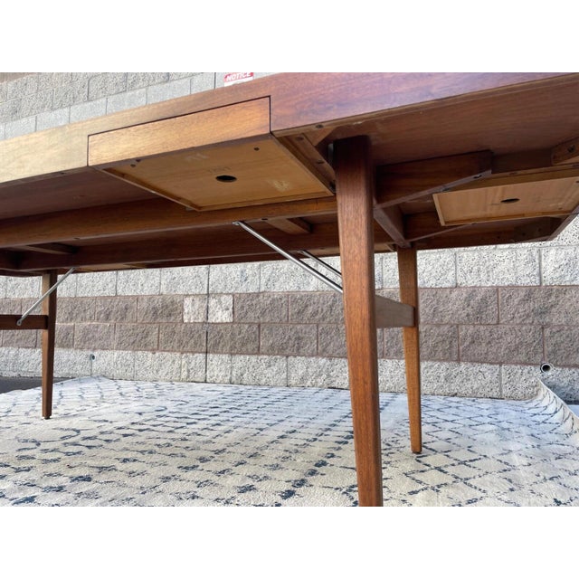 1950s 1950s Rare George Nelson for Herman Miller Executive Walnut Dining or Conference Table For Sale - Image 5 of 10