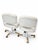 1960s Vintage Douglas Furniture Ivory Faux-Leather Swivel Chairs on Casters — Pair For Sale - Image 5 of 10