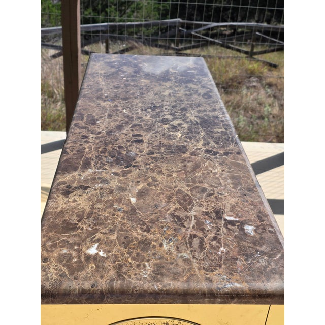 Mid-Century Modern Brass Clad Dresser With Marble Top by Harden Furniture Company For Sale - Image 3 of 18