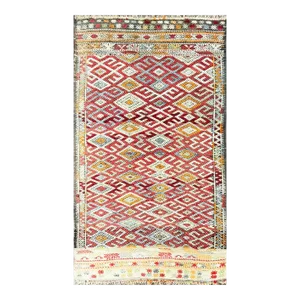 Mid 20th Century Vintage Handmade Moroccan Flat Weave/Kilim,#17420, C-1950's