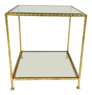 Ave Home Modern Gold Metal and Glass Chloe End Table