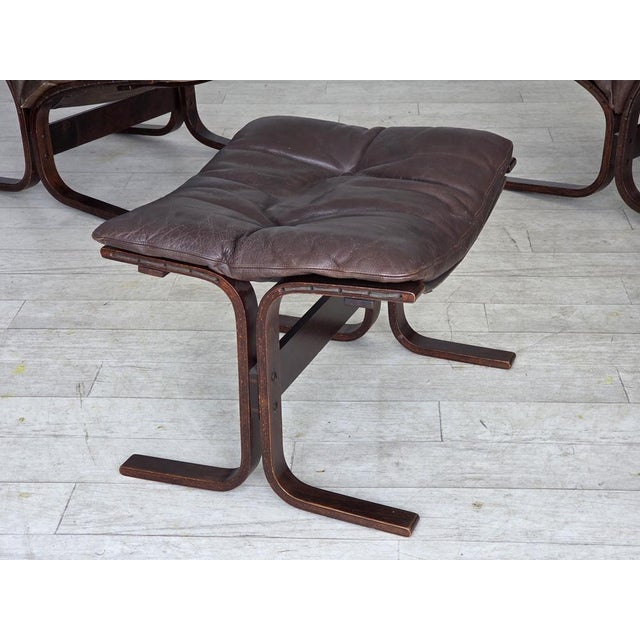 Ingmar Relling Norwegian Model Siesta Chairs and Ottoman by Ingmar Relling for Westnofa, 1970s, Set of 3 For Sale - Image 4 of 17