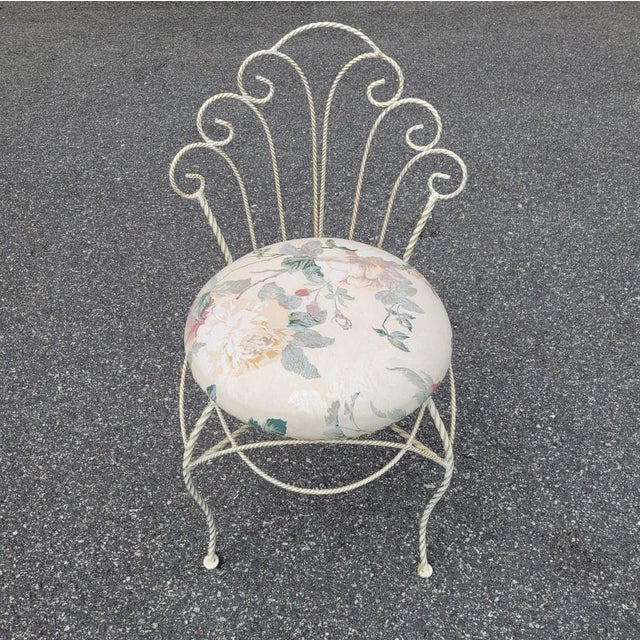 Old White and Gold Twisted Wire Vanity Chair Chairish